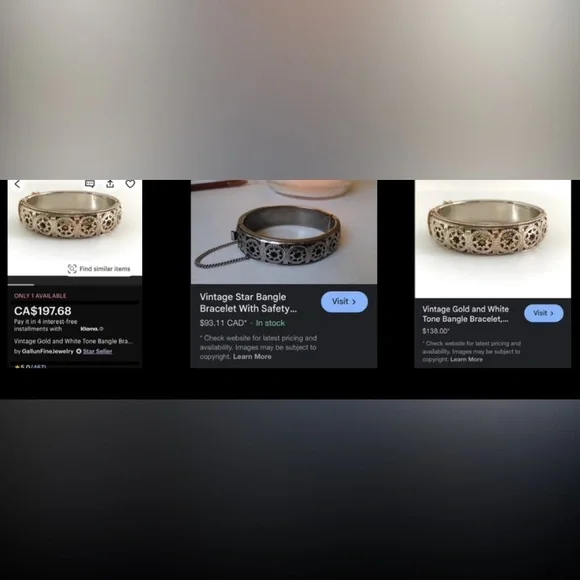 Vintage Two-tone Star/Floral Braclet - Picture 6 of 6